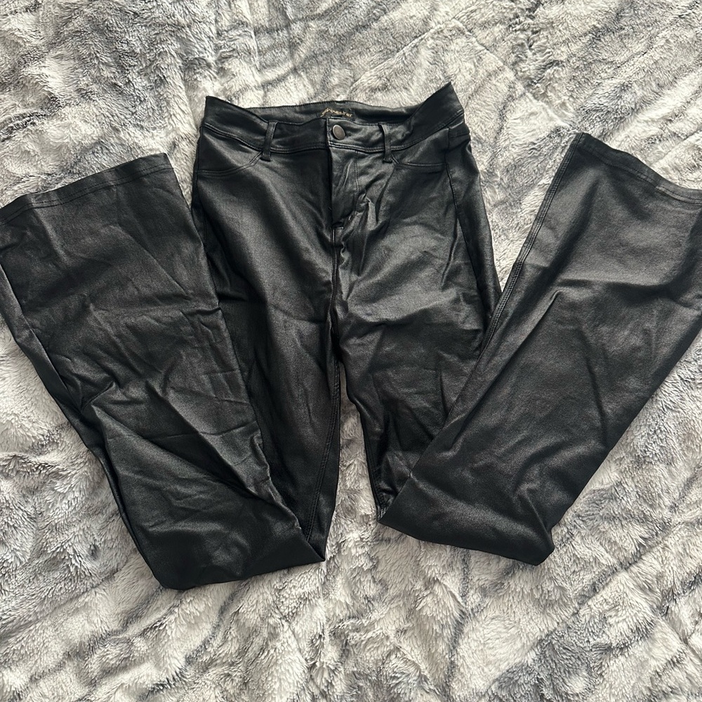 Shinestar Black Faux Leather Trousers